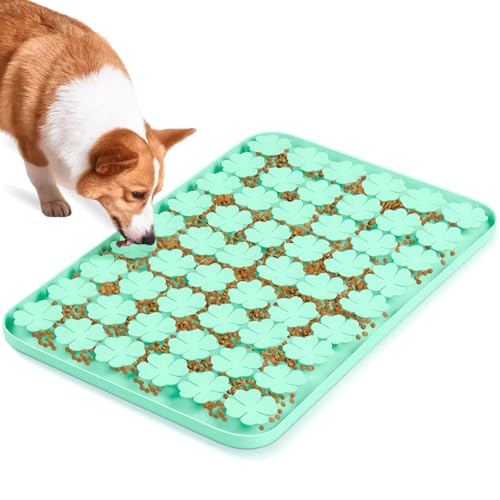 Silicone Snuffle Mat for Dogs 23.6"x 15.7" Large Slow Feeder Mat (Green:23.6"x15.7")