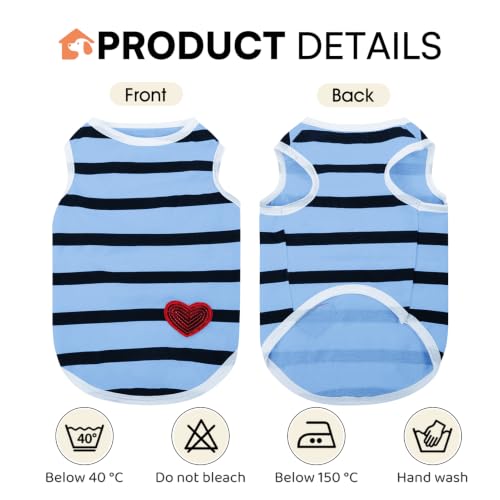 Dog Striped Shirts for Large Dogs (Blue-Vest / X-Large)