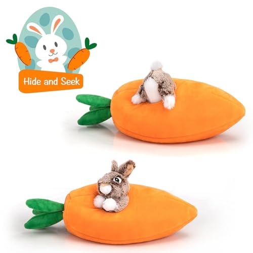 Squeaky Hide and Seek Dog Toys for Small and Medium Dogs (Rabbit)