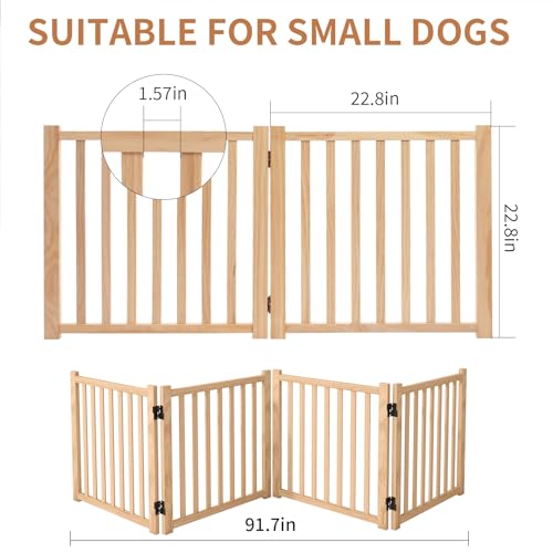 Non Painted Wooden Freestanding Dog Gates (【2 Panel x 2PC】-23“ H)