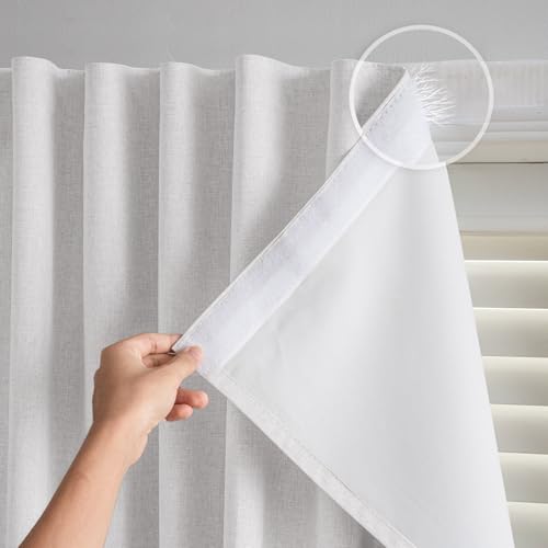 No Drill Blackout Curtains (White / 25"W x 72"H)