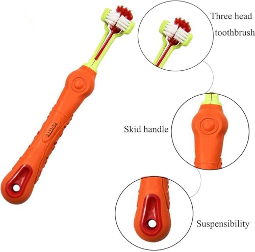 8 Pcs 3 Sided Pet Toothbrush Dog Cat Mouth Dental Teeth Care (Multicolor-8)
