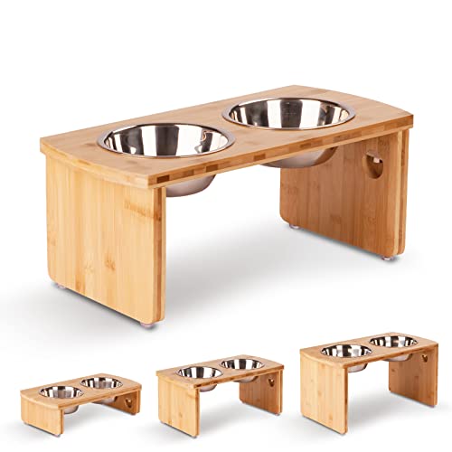 Elevated Dog Bowls (Natural / Medium: 7'' Tall-40oz Bowl)