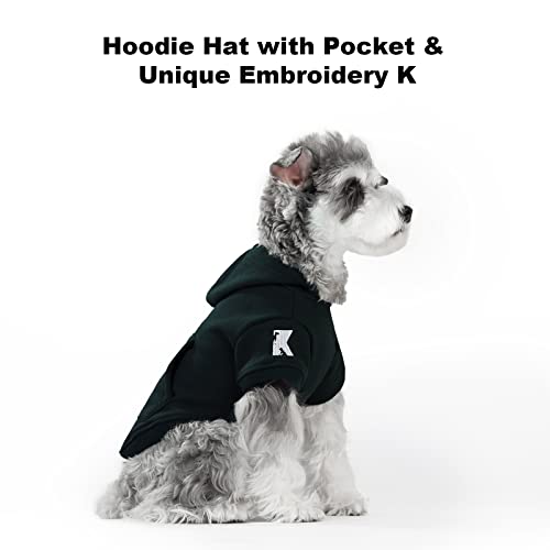 Dog Hoodie Fleece Dog Clothes Warm Sweater with Hat for Medium Large Dogs Cat Hooded Shirt Kitten Pet Basic Sweatshirt with Pocket Doggie Soft Winter Coat Apparel (5XL-(50~77lb) | Chest(~35") / Green)
