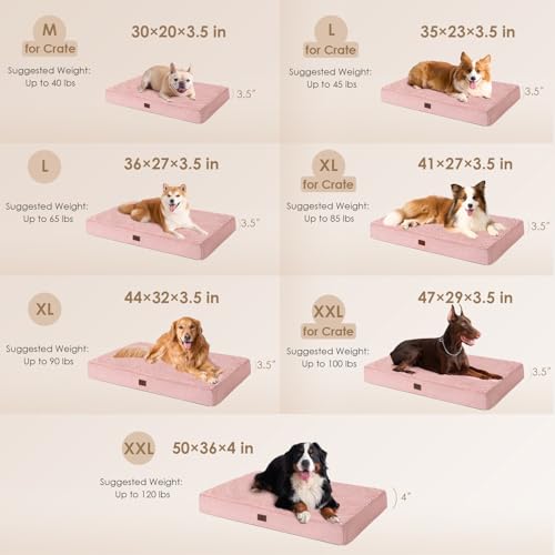 Orthopedic Dog Bed with Removable Washable Cover (30*20*3.5 inches / Pink)