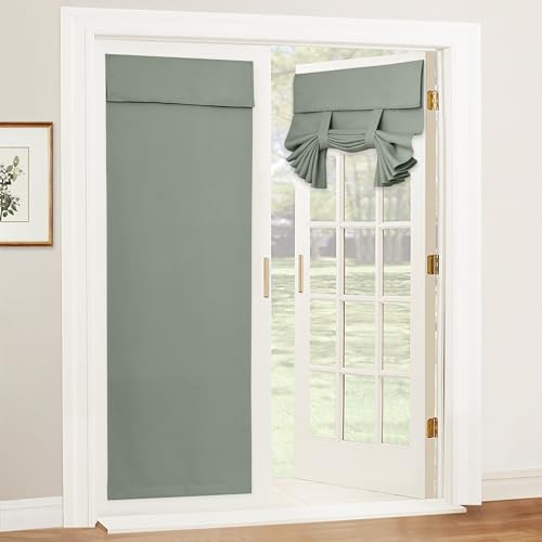 Blackout Door Curtain for Patio Front Tricia French Door Window (Sage Green / 30"W x 69"L (Pack of 1))