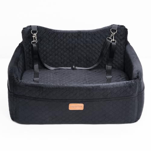 Dog Car Seat for Large Dogs up to 55 lbs (Black / L)