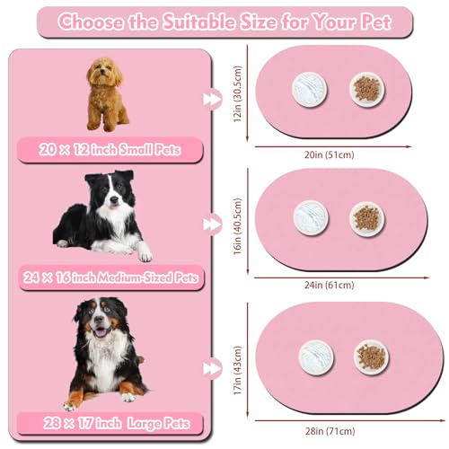Cat Food Mat Small (20''x12'' / Pink)