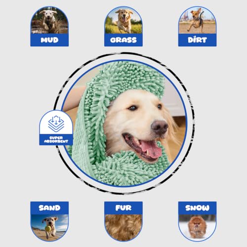 Dog Towel for Drying Dogs (Green)