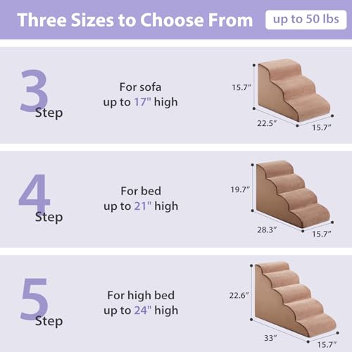 Dog Stairs for Small Dogs (Fleece Brown)