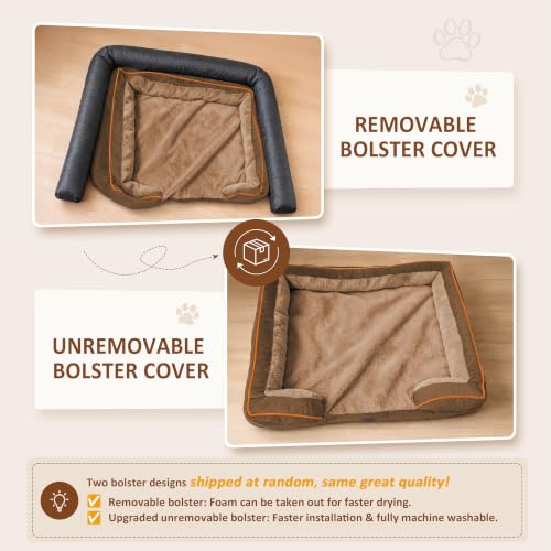 Waterproof Orthopedic Dog Bed for Medium Size Dog (28.0"L x 19.0"W x 6.0"Th / Brown)