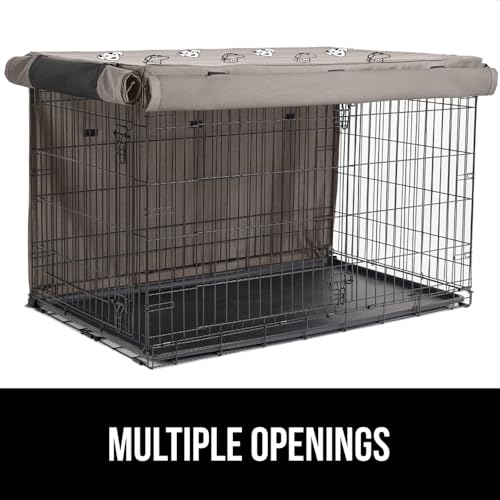 Dog Crate Covers (Taupe Dogs / 36" X 23" X 25")
