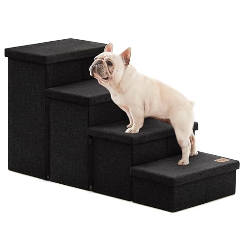 Dog Stairs for High Bed (Black / 37.4" X 17" X 21.3" H)