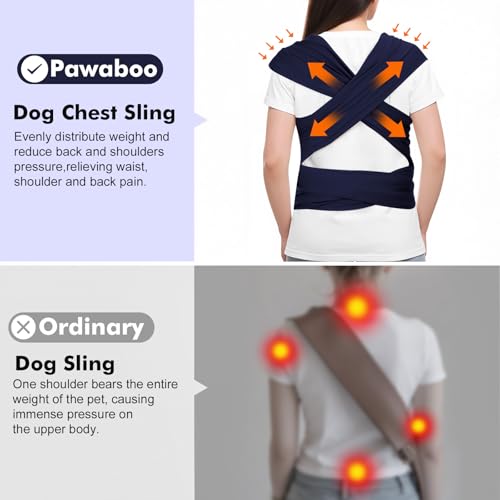 Pet Sling Carrier for Small Dogs and Cats (A-Navy Blue)
