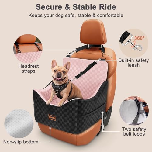 Elevated Dog Car Seat for Small (Medium / Pink)