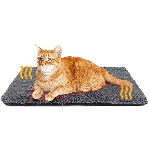 Self Warming Cat Bed Self Heating Cat Dog Mat Pet Pad Extra Warm (29.1"L x 18.9"W x 1.0"Th / Dark Grey)