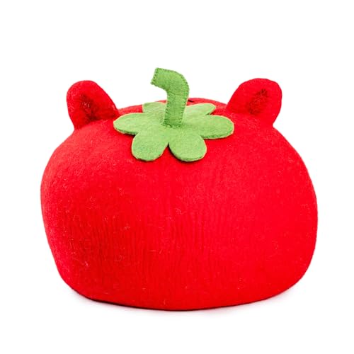 Luxurious Merino Wool Cat Cave (Red Frog)