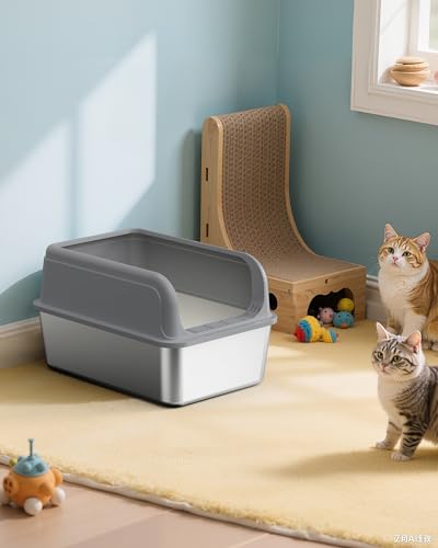 Stainless Steel Cat Litter Box (XXL (1 Pack) / Grey)