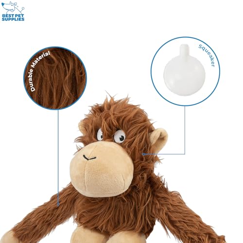 Interactive Squeaky Dog Chew Toy (O-Hug-Atan (Brown) / Large)