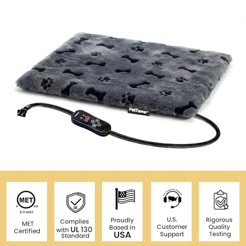 Pet Heating Pad for Cats Dogs (Gray / M: 20" x 16")