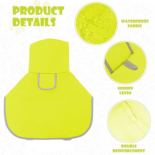 Dog Raincoat with Clear Hood (Small(Label Size:L) / Neon Green)