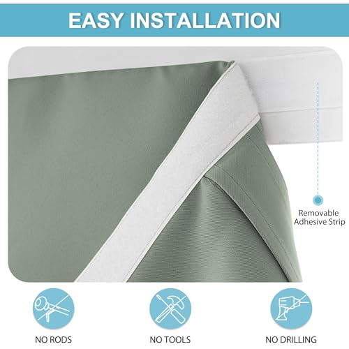Blackout Curtain Privacy Window Drape for Living Room Bedroom Door (Sage Green / 36"W x 69"L (Pack of 1))