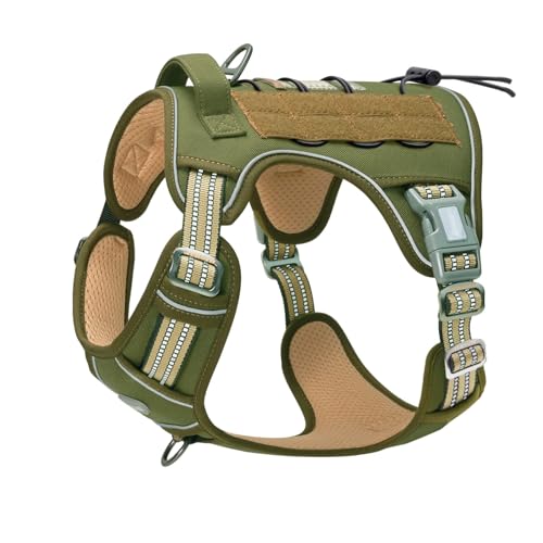 Dog Harness for Small Medium Dogs (Green / S(Neck:14-21",Chest:20-31"),18-35 lbs)