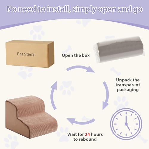 Dog Stairs for Small Dogs (Fleece Brown)