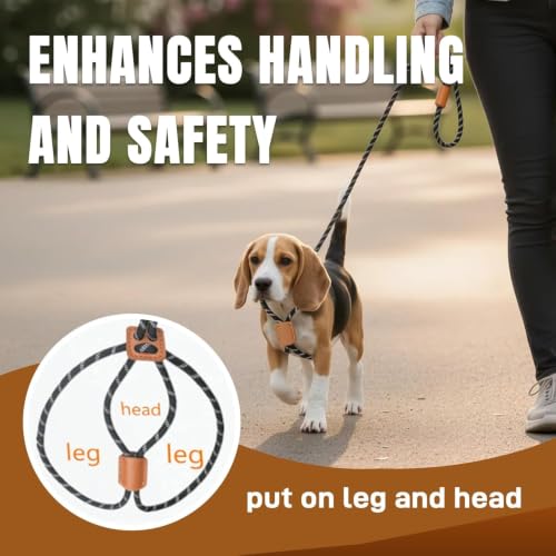 No Pull Dog Slip Lead Leash & Collar Harness 3 (Black)