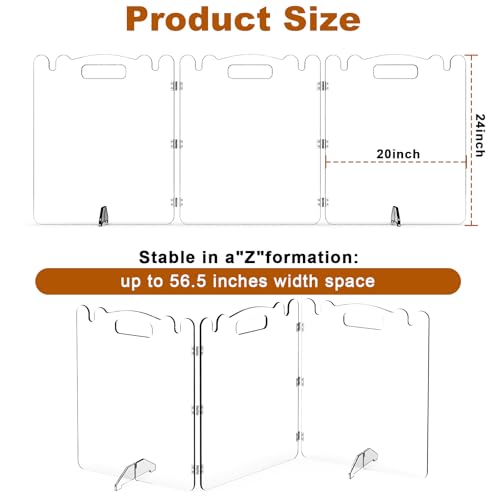 Clear Acrylic Pet Dog Gate (3 Panel - 60''W x 24''H)