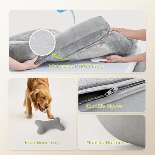 Extra Large Dog Bed (Light Grey / X-Large(42"L x 30"W x 9.5"Th))