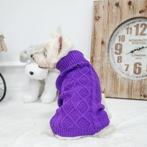 Turtleneck Dog Sweater (X-Small / Purple)