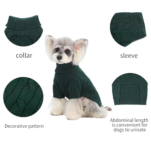 Small Medium Dog Sweater (Green / Medium)