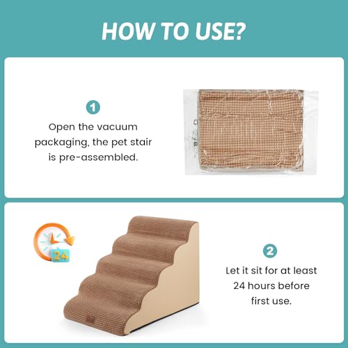 Extra Wide Dog Stair for Small Dog (Light Brown / Extra Wide:19.7"x33"x22.4")