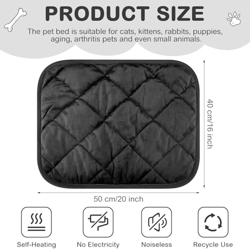8 Pack Self Heating Cat Mat (Black / 16 x 20 Inch)