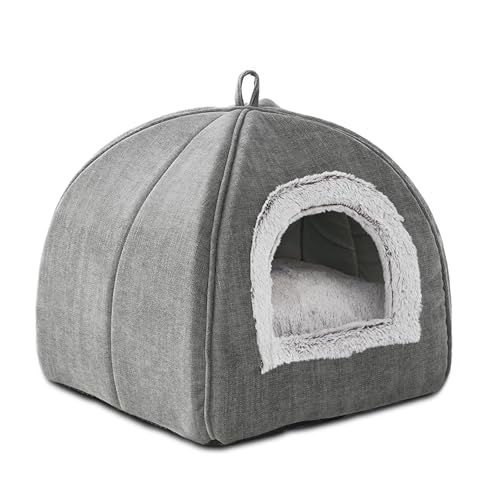 Cat Bed Cave Cat Beds for Indoor Cats (Grey / 15"D x 15"W x 15"H)