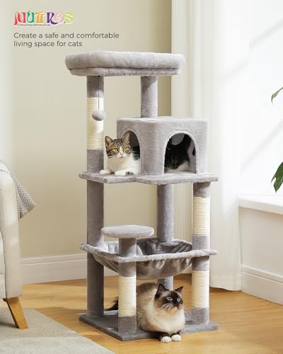 45.7" Cat Tree with Hammock (Grey / 45.7in)