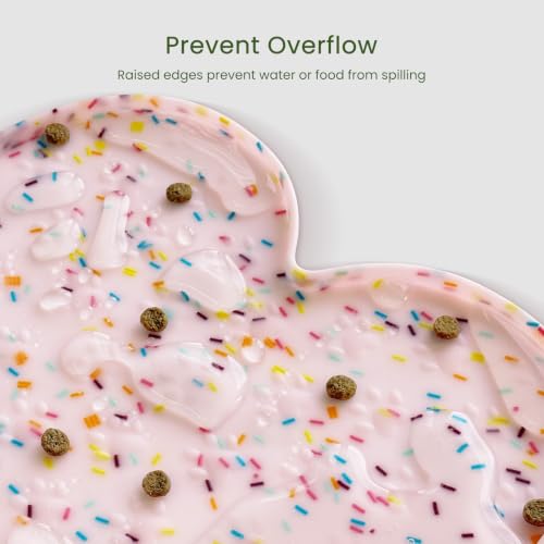 Dog Food Mat Anti (19.4" x 9.8"-2PCS / Donut Pink)