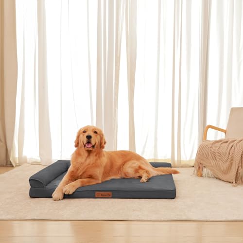 Microsuede Dog Bed for Small & Medium Dogs (Microsuede Style-Dark Grey / XXL(44"x32"x3"))