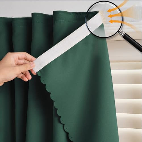 Self Adhesive Curtains (35"W x 59"L (Pack of 1) / Dark Green)