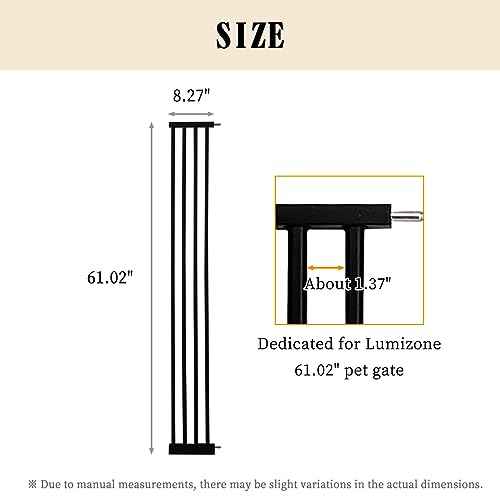 61.02" Extra Tall Pet Gate Extension Kit 8.27" Wide Black (61.02" H-black / 8.27" W, Extension)