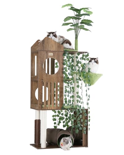Large Cat Tree with Leaves (Greige)