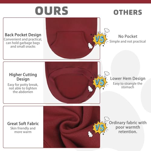 Dog Hoodie for Large Medium Small Dogs (Deep Red / Small/Medium)