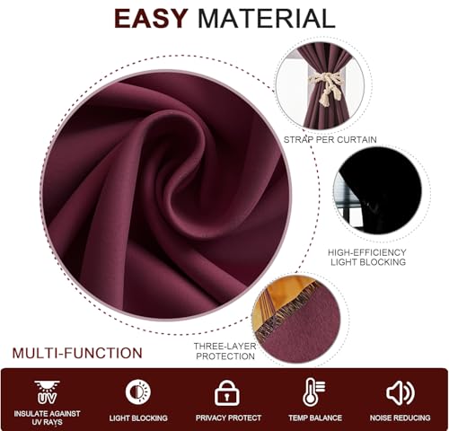 Adhesive Curtain (71"W x 84"L (Pack of 1) / Burgundy)