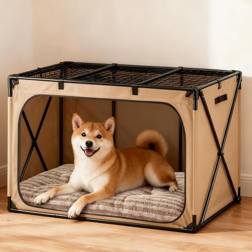 Washable Dog Bed Large Sized Dogs (Brown / 35.0"l x 23.0"w x 3.5"th)