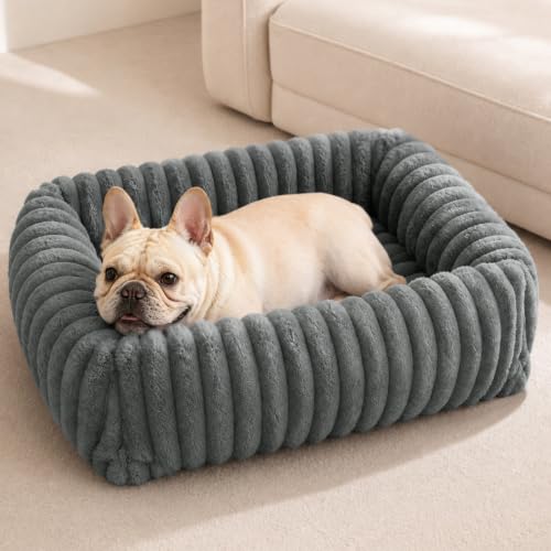 Washable Dog Bed for Small Dogs (Grey / S (20"x19"x6"))