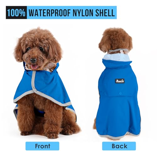 Dog Raincoat Waterproof Rain Jacket (Blue / Medium)