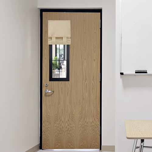 Classroom Door Window Cover Lockdown Shades Blackout (Biscotti Beige / 12"W x 30"L (Pack of 1))