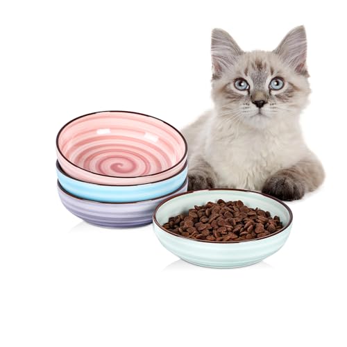 5.6 Inch Ceramic Cat Bowls Set of 4 (5.6 Inch, Set of 4 / Gradient Color)