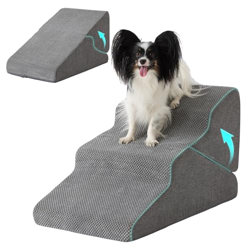 Dog Stairs for Small Dogs 16’’ H (Grey / Standard 15.5''x25.8''x16'')